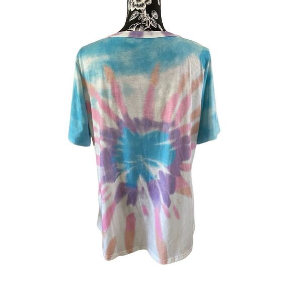 Tie Dye T Shirt Casual Sleepwear Hippie Funky Colorful Lounge - Picture 2 of 11